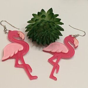 Flamingo Earring, Bird Earring, Florida Earring, Flamingo Jewelry, Silly Animal
